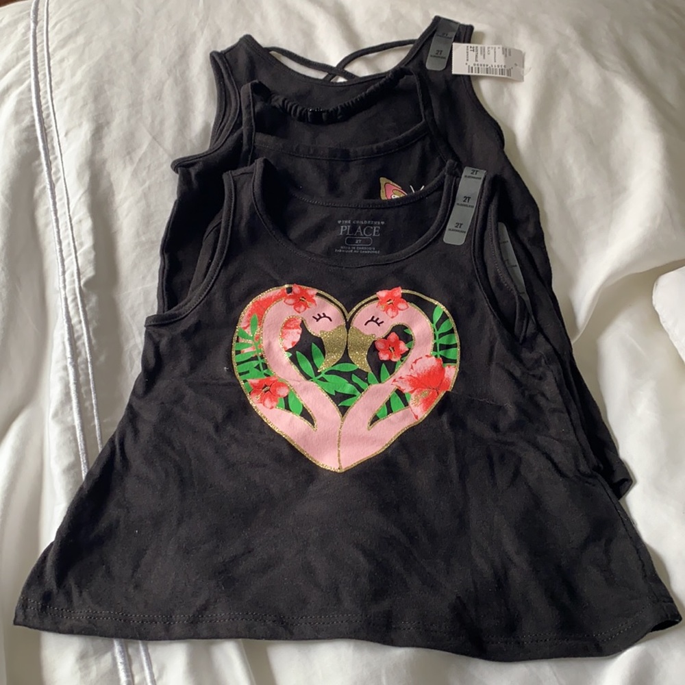 Three size 2T toddler girl tank tops